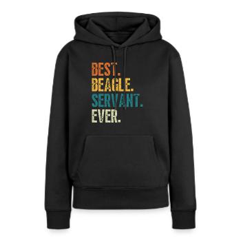 MEILLEUR SERVITEUR BEAGLE DE TOUS LES TEMPS - Sweat à capuche Premium bio Femme - noir - Devant - Julia (174cm)