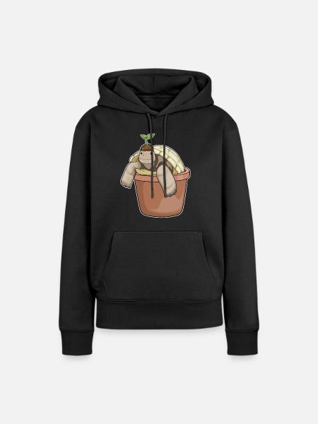 Schildkröte Setzling - Frauen Premium Bio Hoodie - Schwarz