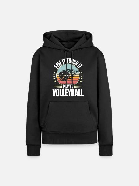 Volleyball - Frauen Premium Bio Hoodie - Schwarz