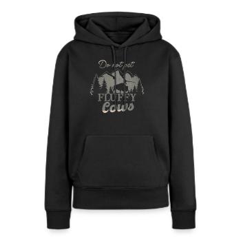 Ne caressez pas les vaches moelleuses - Sweat à capuche Premium bio Femme - noir - Devant - Julia (174cm)
