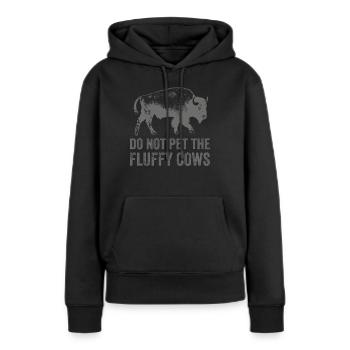 Ne caressez pas les vaches moelleuses - Sweat à capuche Premium bio Femme - noir - Devant - Julia (174cm)