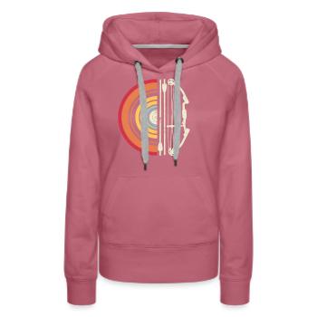 Retro Bogenschießen Bogensport - Frauen Premium Bio Hoodie - Malve - Vorne - Isabella (175cm)
