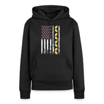 Mascarade de carnaval américain Mardi Gras - Sweat à capuche Premium bio Femme - noir - Devant - Julia (174cm)