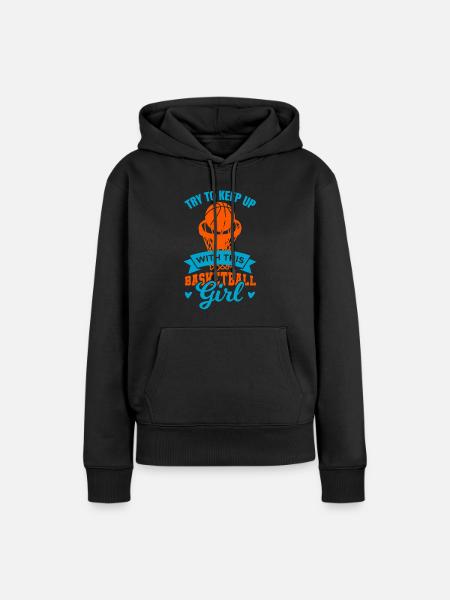 Basketballspielerin - Frauen Premium Bio Hoodie - Schwarz