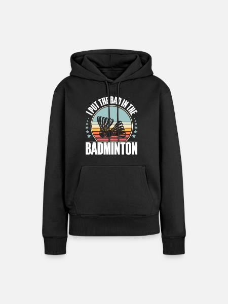 Badminton - Frauen Premium Bio Hoodie - Schwarz