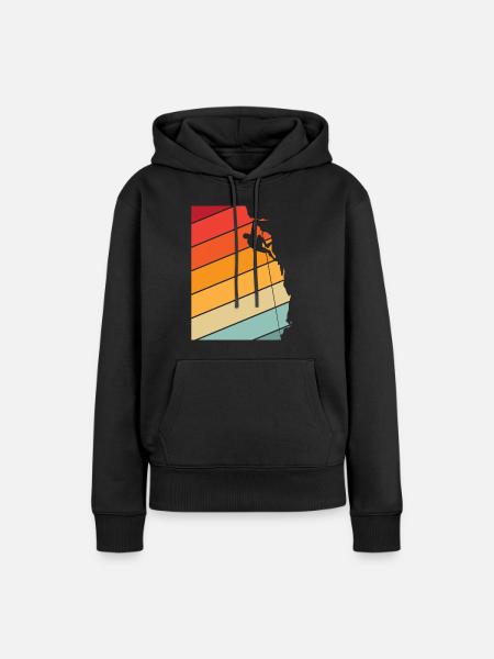 Bouldern Bergsteigen Freiklettern Klettern - Frauen Premium Bio Hoodie - Schwarz
