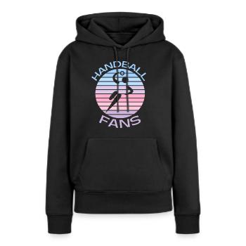 Handball Fans - Sweat à capuche Premium bio Femme - noir - Devant - Julia (174cm)