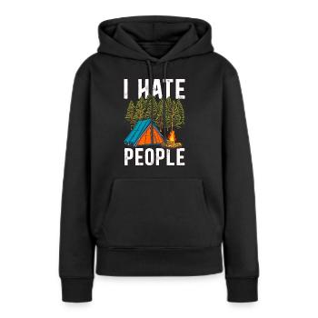 I hate people camping - Women’s Premium Organic Hoodie - black - Front - Julia (174cm)