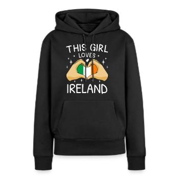 Ireland Flag Heart Irish Flag Dublin - Women’s Premium Organic Hoodie - black - Front - Julia (174cm)