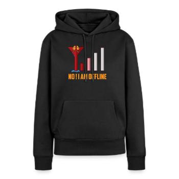 Je suis hors ligne batterie vide pas de réception Internet - Sweat à capuche Premium bio Femme - noir - Devant - Julia (174cm)