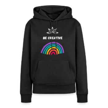 Be creative - Women’s Premium Organic Hoodie - black - Front - Julia (174cm)