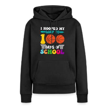 100 Days School Beginners Basketball colorful - Women’s Premium Organic Hoodie - black - Front - Julia (174cm)