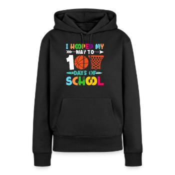100 Days School Beginners Basketball colorful - Women’s Premium Organic Hoodie - black - Front - Julia (174cm)