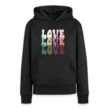 Retro Love - Frauen Premium Bio Hoodie - Schwarz - Vorne - Julia (174cm)