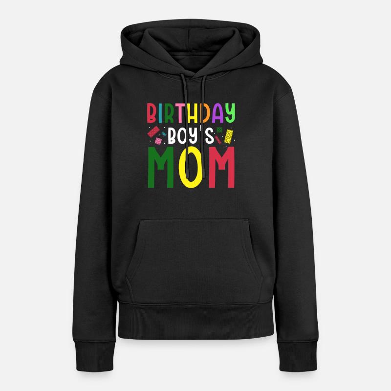 Mère du garçon d’anniversaire Bauklötze - Sweat à capuche Premium bio Femme - noir