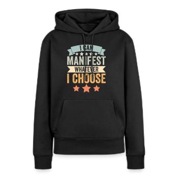 Vintage Manifest Positivité que je peux manifester - Sweat à capuche Premium bio Femme - noir - Devant - Julia (174cm)