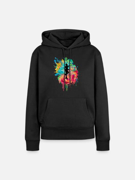 Eiskunstlauf PopArt - Frauen Premium Bio Hoodie - Schwarz