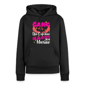 Gang Copines EVJF Enterrement Vie De Jeune Fille - Sweat à capuche Premium bio Femme - noir - Devant - Julia (174cm)
