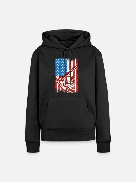 4. Juli Baseball - Frauen Premium Bio Hoodie - Schwarz