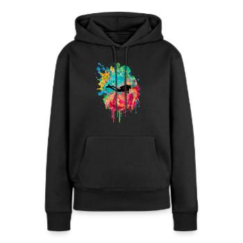Tiefseetaucher und Taucher PopArt - Frauen Premium Bio Hoodie - Schwarz - Vorne - Julia (174cm)