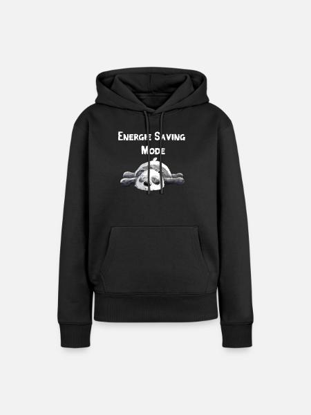 Träumender Panda Bär - Frauen Premium Bio Hoodie - Schwarz