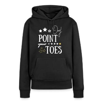 omg point your toes - Sweat à capuche Premium bio Femme - noir - Devant - Julia (174cm)
