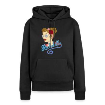 Rockabilly Musik Design - Frauen Premium Bio Hoodie - Schwarz - Vorne - Julia (174cm)