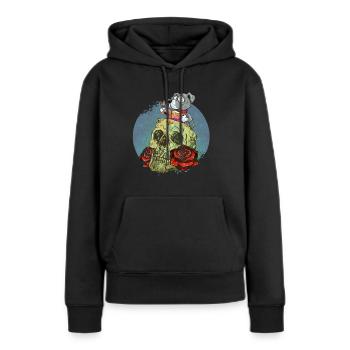 Totenkopf Design, Sugar Skull Art - Frauen Premium Bio Hoodie - Schwarz - Vorne - Julia (174cm)