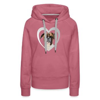 Deutscher Boxer - Hundeliebhaber - Hund im Herzen - Frauen Premium Bio Hoodie - Malve - Vorne - Isabella (175cm)