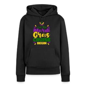 Que la croisière Mardi Gras commence Mardi Gra - Sweat à capuche Premium bio Femme - noir - Devant - Julia (174cm)
