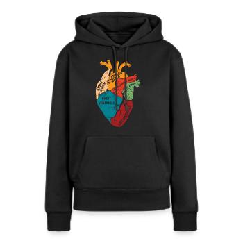 Teile des Herzens - Frauen Premium Bio Hoodie - Schwarz - Vorne - Julia (174cm)