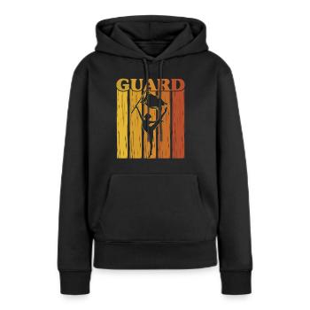 Cadeau de garde de drapeau de garde - Sweat à capuche Premium bio Femme - noir - Devant - Julia (174cm)