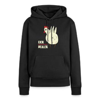 Eier Dealer - Frauen Premium Bio Hoodie - Schwarz - Vorne - Julia (174cm)