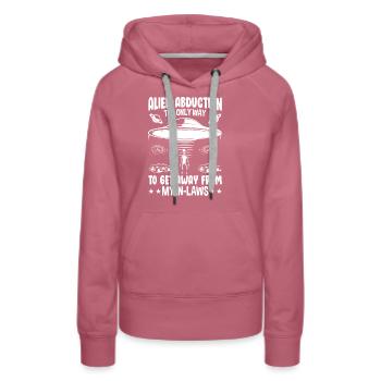 Alien Entführung Lustiger Schwiegereltern Humor - Frauen Premium Bio Hoodie - Malve - Vorne - Isabella (175cm)