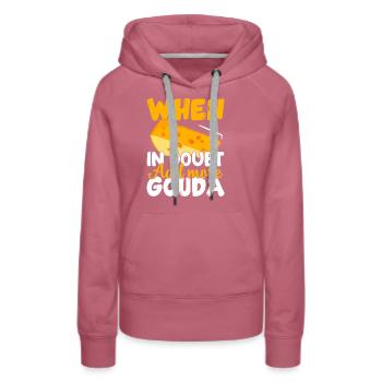 Käse Spruch Käseliebe Käse-Fan Käse-Witze - Frauen Premium Bio Hoodie - Malve - Vorne - Isabella (175cm)
