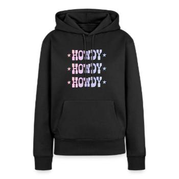 Salut - Sweat à capuche Premium bio Femme - noir - Devant - Julia (174cm)