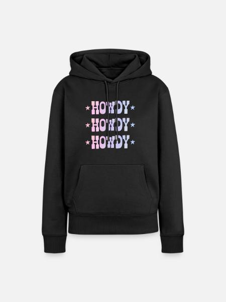 Howdy - Frauen Premium Bio Hoodie - Schwarz