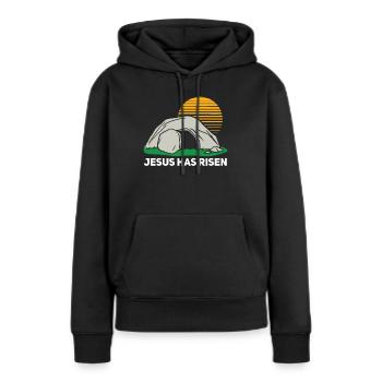 Er Ist Auferstanden Ostersonntag Höhle Jesus - Frauen Premium Bio Hoodie - Schwarz - Vorne - Julia (174cm)