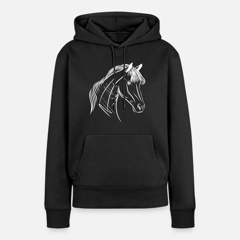Beau cheval - Sweat à capuche Premium bio Femme - noir