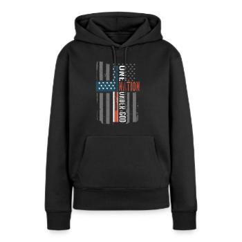 Une nation sous le drapeau américain - Sweat à capuche Premium bio Femme - noir - Devant - Julia (174cm)