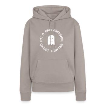 Geek-Geisterjäger - Frauen Premium Bio Hoodie - Taupe - Vorne - Julia (174cm)