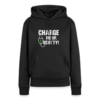 Véhicule électrique - Sweat à capuche Premium bio Femme - noir - Devant - Julia (174cm)