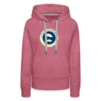 La Moustache Française - Logo / Original (torse) - Sweat à capuche Premium bio Femme - mauve - Devant - Isabella (175cm)