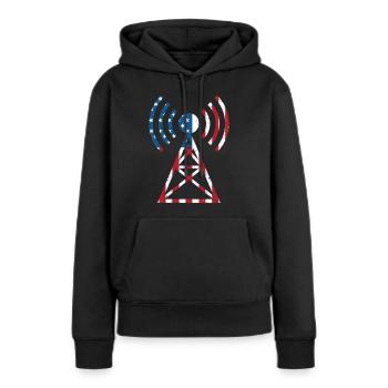Mon antenne est plus grande que la vôtre - Sweat à capuche Premium bio Femme - noir - Devant - Julia (174cm)