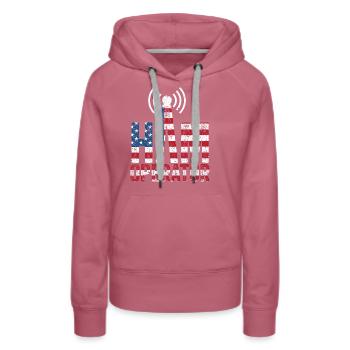 Ham Operator US-Flagge - Frauen Premium Bio Hoodie - Malve - Vorne - Isabella (175cm)