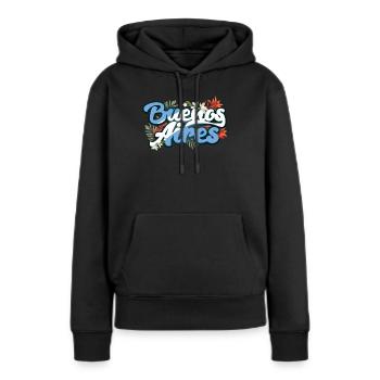Argentinien Reisende Flora Buenos Aires - Frauen Premium Bio Hoodie - Schwarz - Vorne - Julia (174cm)