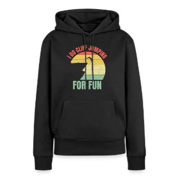 Klippenspringen zum Spaß Extremsport Klippenspring - Frauen Premium Bio Hoodie - Schwarz - Vorne - Julia (174cm)