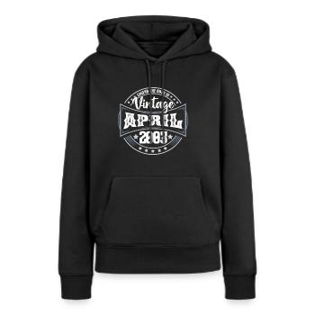 April 2003. Geburtstagsgeschenk April 2003 April - Frauen Premium Bio Hoodie - Schwarz - Vorne - Julia (174cm)