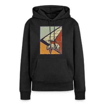 Katzen Drachenfliegen Extremsport Drachenflieger - Frauen Premium Bio Hoodie - Schwarz - Vorne - Julia (174cm)
