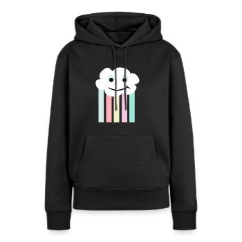 Cloud Retro Style - Sweat à capuche Premium bio Femme - noir - Devant - Julia (174cm)